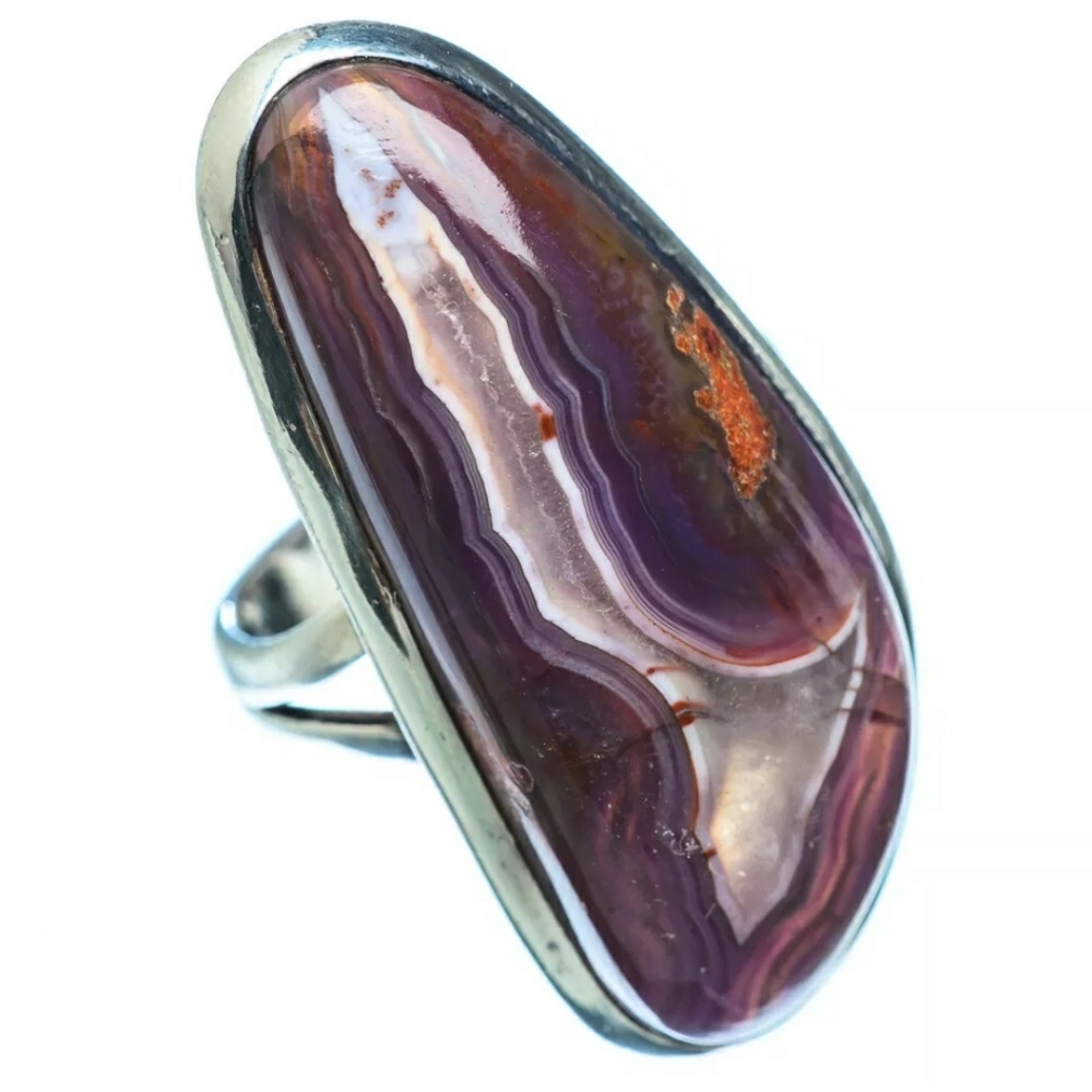 Sterling Silver Pink Botswana Agate Ring - image 1